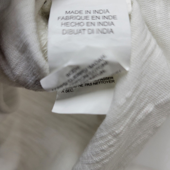 Lucky Brand 100% Cotton White Blue Embroidered Flower Cold Shoulder Top Medium - Picture 7 of 7